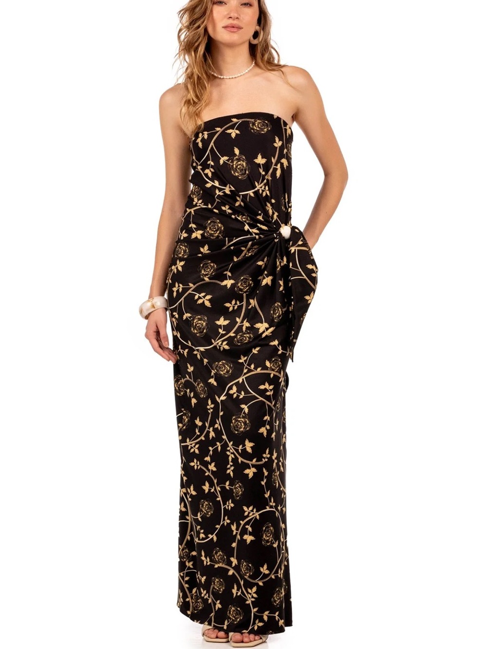 Agua Bendita NWT Melina Dress Adjustable Rose Print Dress